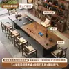 Mesa de té de oficina 2026 nuevo modelo madera de nogal de alta gama mesa de té de madera maciza, mesa de té moderna de lujo ligero de alta gama
