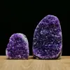 Adorno de Geoda de Amatista Natural, Racimo de Amatista Uruguaya, Adorno Atractor de Riqueza para Escritorio de Oficina en Casa Al por Mayor