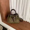 Bolso de diseño único para mujer, nuevo bolso cubo retro estilo coreano de ante, elegante bolso de hombro y bolso cruzado