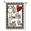 Bandeiras de Jardim Temáticas de Amor para o Dia dos Namorados, Gato e Cachorro, Best-Sellers Transfronteiriços, Bandeiras de Jardim de Linho Impressas em Ambos os Lados, Design Personalizado Disponível