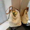 2026 Bolso de Punto de Gran Capacidad Nuevo, Bolso Tejido Casual de Hombro Hueco Estilo Coreano, Bolso de Mano para Vacaciones en la Playa