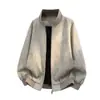 Ropa Nueva de Hombre para Primavera, Ropa Básica de Trabajo para Otoño, Chaqueta con Cuello Mao, Cárdigan Holgado con Cremallera, Chaqueta de Marca de Moda