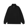 Moletom Meio Zíper 420g Gola Alta Exportação Americana Roupas Masculinas Juventude Campus Marca Tendência Cor Lisa High Street Tops Masculinos Inverno