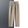 Cachemira 2026 Otoño e Invierno Nuevos Pantalones Casuales Lisos con Cordón Cintura Elástica Cálidos Largos Versátiles Simples