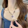 Collar de Cuentas de Color Dopamina para Mujer Verano Lujo Ligero Nicho Doble Capa Apilado Colgante Elegante Versátil Cadena Clavícula Joyería