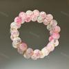 Pulsera de Lazo Rosa, Pulsera de Cuentas de Vidrio Color Miel en Polvo, Mariposa, Accesorios Dulces para Mejores Amigas, Versátil