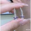 Pendientes de Mariposa Morada con Fila de Diamantes Únicos de Nicho Super Hada Estilo Nuevo Primavera y Verano Exquisitos de Moda Versátiles Pendientes de Gama Alta