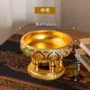 Bandeja de frutas de madera maciza estilo asiático con base alta, cesta de frutas decorativa para el hogar, bandeja de almacenamiento multicapa, bandeja redonda vintage para servir frutas secas