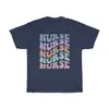 Camiseta Retrô de Enfermeira Camiseta Moderna de Enfermeira Estilo PreppyEuropeu e Americano Camiseta Feminina