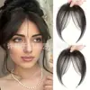 Flequillo Peluca Cabello Esponjoso para Mujer Aumento de Volumen Parte Superior de la Cabeza Relleno Flequillo de Ocho Caracteres Fino Invisible Flequillo Falso