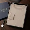 2026 Novo Suéter Masculino de Gola Redonda para Outono e Inverno Camisa Casual de Cashmere Camada Base