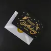 Tarjeta de felicitación estampada en Negro y Oro para el Día de Año Nuevo, Tarjeta de cumpleaños, Tarjeta de regalo festiva, Decoración creativa, Premio