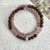 Pulseras Apilables de Luciérnaga Estilo Chino Retro, Sencillo Diseño de Doble Capa con Cuentas Rosas, Pulseras de Amistad, Regalo de Cumpleaños