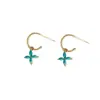 Brincos de Argola em Forma de C com Agulha de Prata Banhados a Ouro Real 18K Luxo Acessível Brincos Simples Elegantes Brincos Versáteis da Moda Personalizados