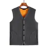 Chaleco de otoño e invierno forrado de polar para hombres de mediana edad y mayores, chaqueta cálida de polar, ropa para padre, capa interior para personas mayores