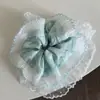 Elástico de Cabelo Grande com Renda de Bolinhas para Intestino Grosso Feminino Cordão de Cabelo Pequeno Fresco Elástico de Cabelo Cordão de Cabelo Cartão de Cabelo de Pressão
