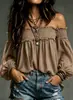 2026 Otoño/Invierno Transfronterizo Nuevo Amazon Wish Camisa de Manga Abullonada Casual de Color Sólido para Mujer Europea y Americana