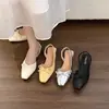 Diseño elegante, sandalias de mujer con lazo, 2026 verano, zapatos planos Mary Jane de punta cuadrada de estilo francés, de nicho, para uso diario