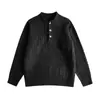 Suéter de Punto con Cuello Henry de Temporada Otoño e Invierno de Fábrica para Hombres y Mujeres Estilo Old Money Suelto Perezoso Tejido Retorcido Chaqueta