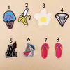 Patches Bordados Atacado Transfronteiriço, Insígnias Bordadas em Computador, Pantufas de Ovo Inovadoras, Patches Decorativos para Roupas de Cereja, Patches de Aplicação