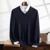 Suéter de Cachemira Suéter Tejido para Hombre 100% Cachemira Pura Cien Cachemir Cuello en V Nuevo Marca de Alta Gama Camiseta Básica Cálida y Cómoda