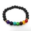 Nuevos estantes de productos AliExpress los más vendidos moda joyería de ágata piedra volcánica piedra negra cuentas de cruz pulsera