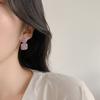 Aretes 2024 Nueva Llegada Aretes Colgantes Elegantes Celebridad de Internet Púrpura Diamante Completo Geométricos Cuadrados Pin de Plata 925 Aretes Aretes para Mujer