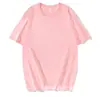 Al por mayor Verano Nuevo Algodón 210g Hombro Color Sólido Holgado Para Hombre y Mujer Cuello Redondo Manga Corta Camiseta Camiseta Básica