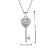 Collar con Colgante de Llave de Moda Serie Candado de Amor, Mismo Estilo que en Xiaohongshu, Cadena con Colgante de Llave de Corazón de Diamante Blanco de Moda