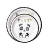 Bandeja de Papel com Padrão de Panda Louça Descartável para Festa Tema de Aniversário Infantil Bandeja de Papel
