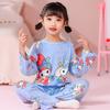Pijamas nuevos del sudeste asiático para niños, niñas, verano, primavera y otoño, de manga larga, dibujos animados, para niños medianos y grandes, ropa de hogar para niños, venta al por mayor