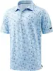 Camisa Polo de Golf para Hombre Estampada Manga Corta Dry Fit Cuello Camisa Transpirable Humedad Camisa Polo para Hombre
