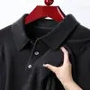 Suéter de malha outonal transfronteiriço com gola de pele sintética, mangas compridas, cor sólida, adequado para homens de meia-idade, estilo casual e simples, perfeito como segunda pele.