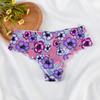 Ropa Interior de Una Pieza Transfronteriza de Comercio Exterior para Mujer Estampada Sexy de Cintura Baja Ropa Interior para Mujer Calzoncillos sin Costuras de Seda de Hielo para Mujer