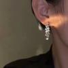 Brincos de strass com uso frontal e traseiro para mulheres, outono e inverno, temperamento de luxo leve, design de nicho de alta qualidade, brincos da moda