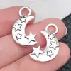 Accesorios de Joyería Europeos y Americanos Luna Hueca Cara Sonriente Sol Estrella Pulsera DIY Collar Colgante Llavero Encanto Pequeño