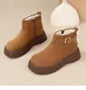 Botas de Nieve Cortas de Tobillo con Suela Gruesa Estilo Coreano Más Vendidas para Mujer 2026 Nuevas Llegadas de Invierno Botas de Algodón Grueso Calentitas para el Noreste para Mujer