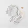 Conjunto de ropa interior para bebé, fácil de poner y quitar, algodón puro, top y pantalones separados, tiro alto, protector de barriga, ropa de casa para lactantes, pijama