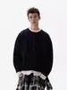 Suéter de punto para hombre con diseño de cárdigan falso de dos piezas, estilo coreano perezoso, nuevo para Otoño e Invierno 2025, top holgado