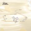 Pulseira de Prata de Lei S925 com Zircônia em Formato de Laço para Mulheres, Estilo de Luxo Leve, Design de Nicho, Pulseira Doce e Delicada, Novo Estilo da Moda