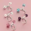 Pendientes Espirales de Acero Inoxidable con Forma de S, Bolas de Diamante Completo de Arcilla Cerámica, Diseño de Nicho, Pendientes de Lujo de Alta Gama, Tachuelas para Cartílago Auricular Fabricante