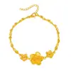 Pulsera de Flor Vintage de Oro Arena de Vietnam Elegante Popular Pulsera de Capullo de Flor de Cinco Piezas Pulsera Regalo de Boda Novia