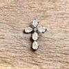 Pendientes serie tinta negra de aleación de titanio F-136, rosca interna de titanio G23, anillos de labio de circonita cúbica, joyería para piercing