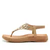 T560-6 Sandalias de Verano Nuevas con Clip para Dedos y Pedrería para Mujer, Suela Suave Resistente al Desgaste de TPR, Zapatos de Playa Versátiles al por Mayor