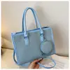 Bolsa de Jeans de Grande Capacidade para Mulheres 2025 Nova Moda Cor-Bloqueio Bolsa de Ombro para o Dia a Dia Casual Bolsa Tote