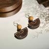 Aretes retro de estilo nacional en forma de abanico, diseño de nicho, de alta gama, estilo étnico, personalidad elegante, simples, accesorios Hanfu, aretes
