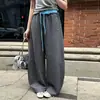 Pantalones de pierna ancha para mujer con cintura de bloques de color y corte de cuchillo, Otoño 2025, de tiro alto, adelgazantes, holgados, con caída, casual [Un par, dos formas de llevar]