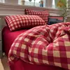 Juego de cuatro piezas de gasa de doble capa con sensación de nube de grado A para maternidad e infantil, juego de tres piezas con textura de algodón puro para juego de ropa de cama de dormitorio de estudiante, funda de edredón 1