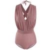 Traje de baño de una pieza sexy de moda de Internet estilo Ins para mujer, elegante traje de baño de vacaciones de estilo coreano con soporte de acero, traje de baño pequeño con fruncido en el pecho.