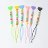 Aguja de Hilo para Trenzar el Cabello con Forma de Corazón para Trenzado Infantil y Herramienta de Estilismo con Cuentas, Adorable Palo y Aguja para Hilo de Cabello con Forma de Corazón